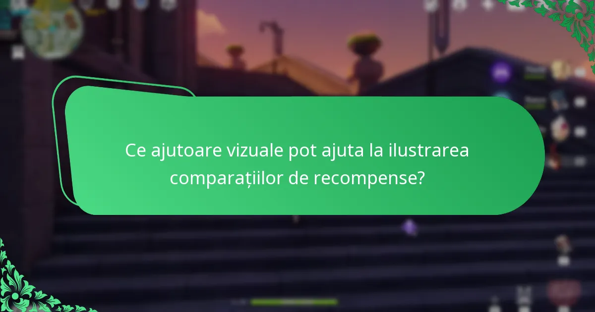 Ce ajutoare vizuale pot ajuta la ilustrarea comparațiilor de recompense?